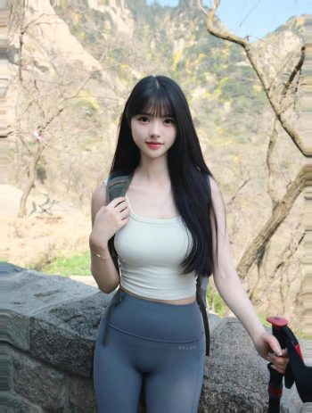 图片[9]-爱爬山的瑜伽裤MM，太甜美了！~-学妹图库